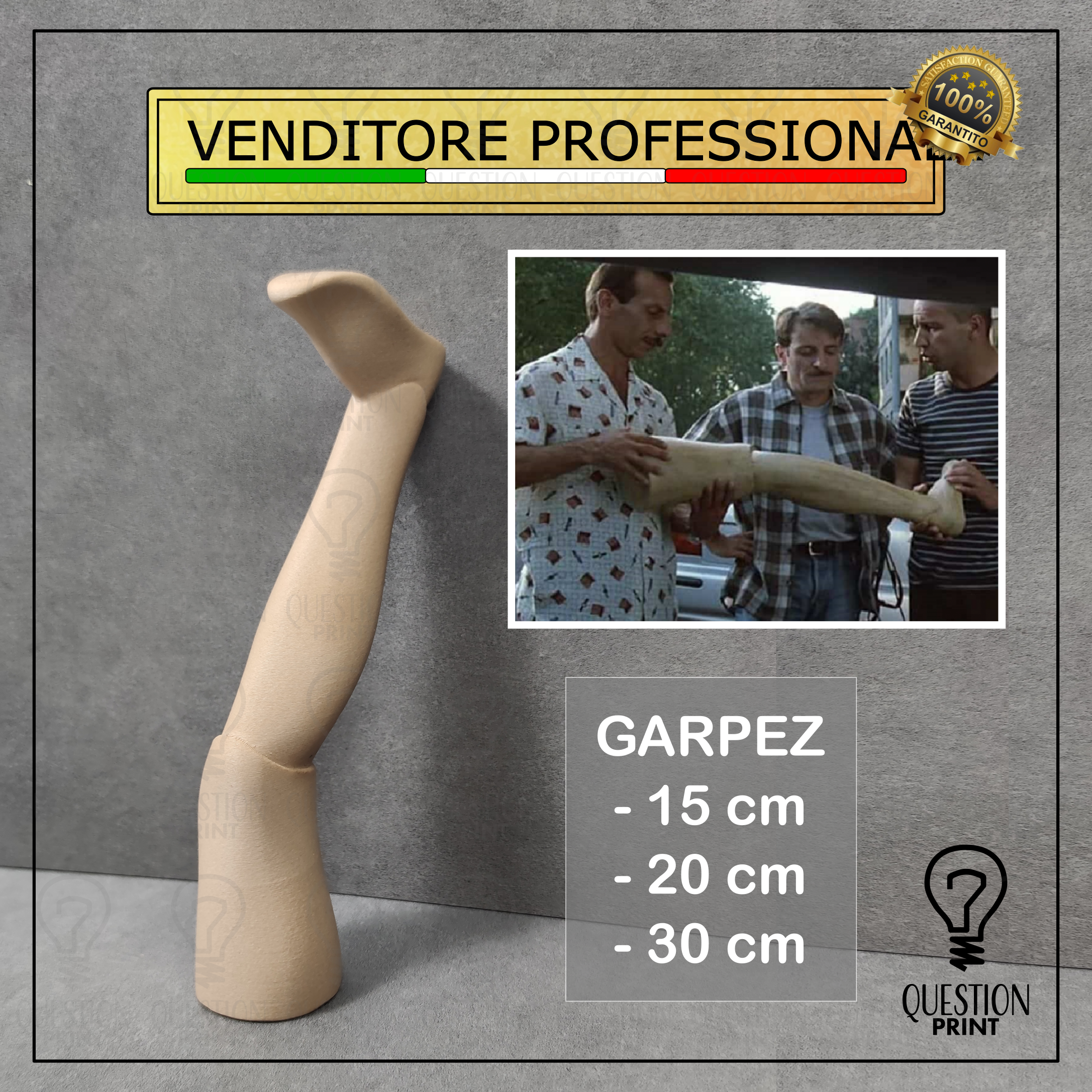 RIPRODUZIONE GARPEZ GAMBA ALDO GIOVANNI E GIACOMO TRE UOMINI E UNA GAMBA